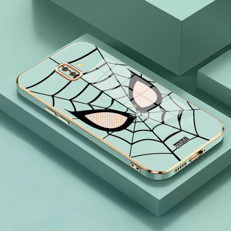 ปลอกสําหรับ Samsung Galaxy J6 Plus 2018 J6 Prime 2018 J4 4G J2 4G กรณีปลอกการตรวจจับ Spider Web ซิลิ