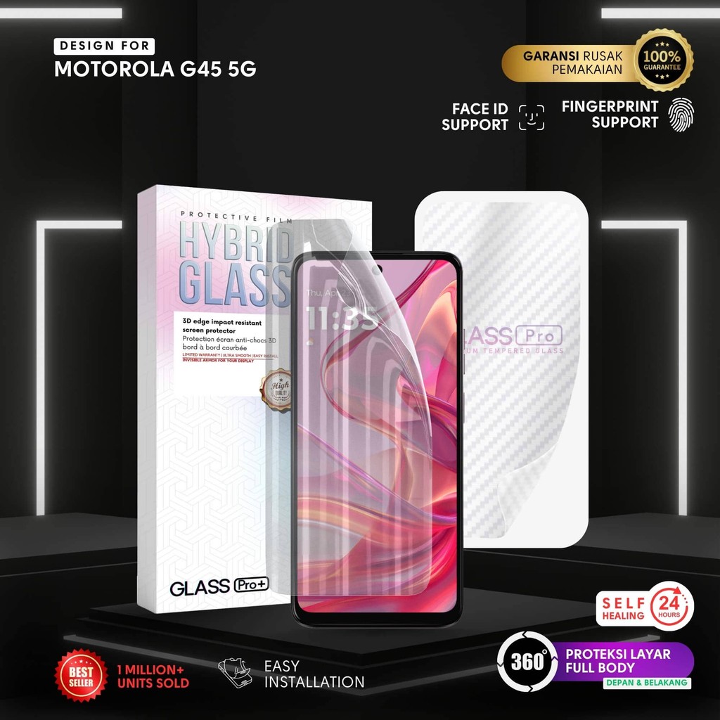 GLASS PRO MOTOROLA G45 5G - ฟิล์มกันรอยหน้าจอ Hydrogel แบบกระจกไฮบริด