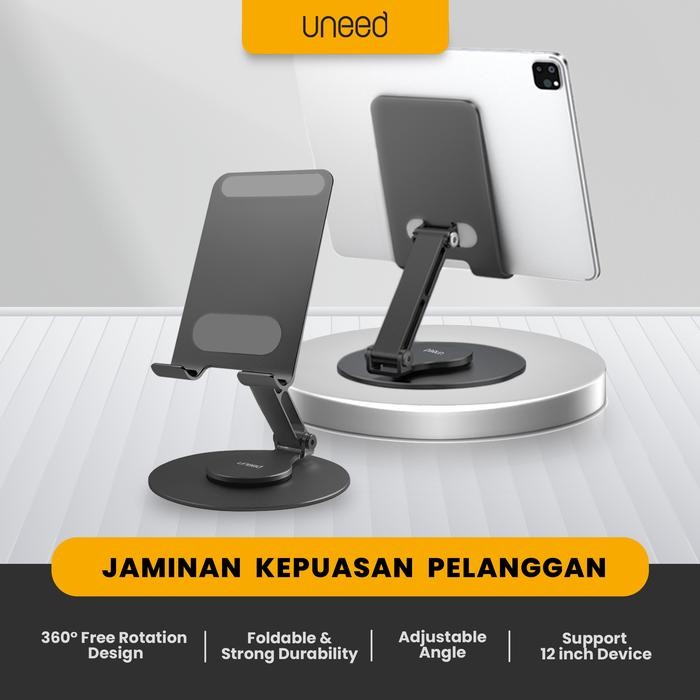 Uneed Aluminium Desktop Stand Phone Tablet Holder 360 Rotation - Uph107
