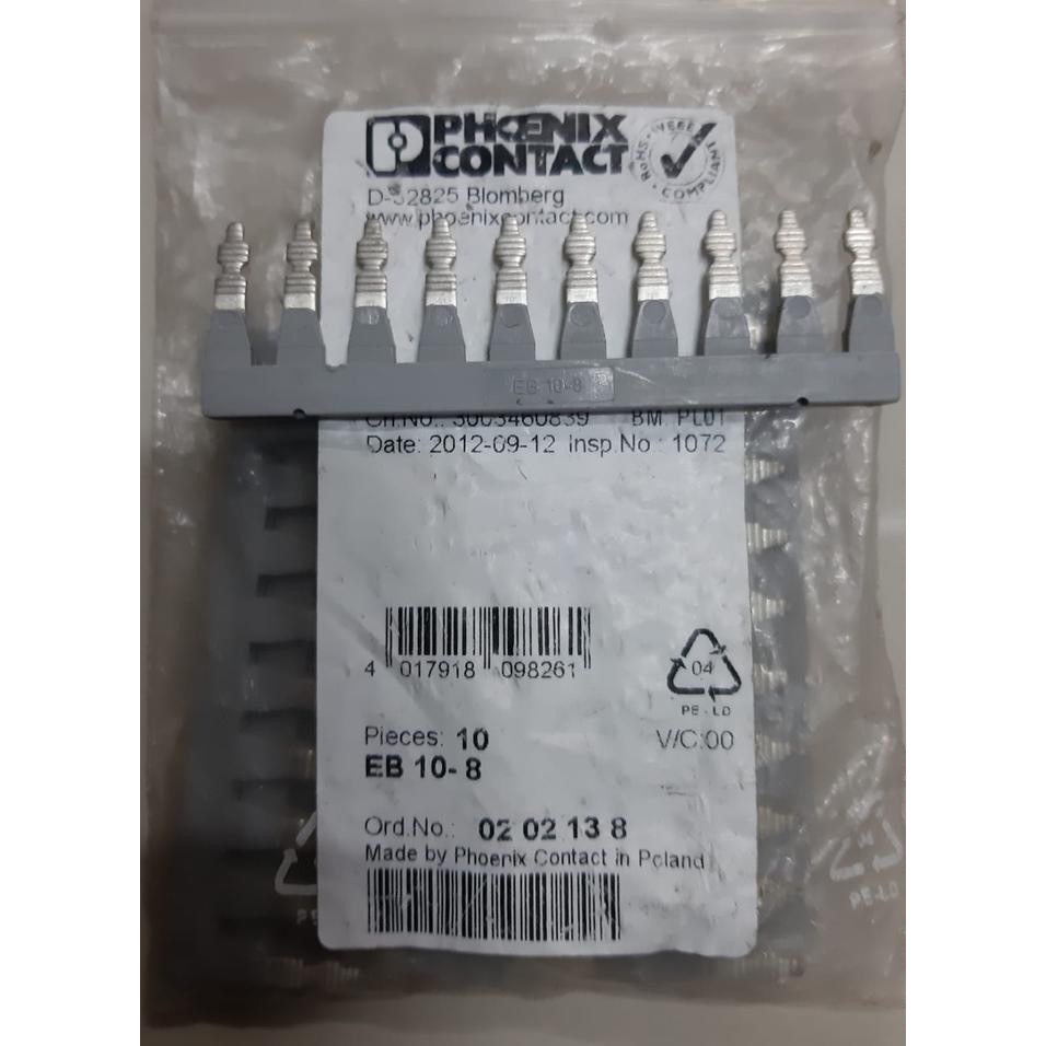 Phoenix Contact Eb 10-8 Eb10-8 0202138 การแทรกการรับประกันจัมเปอร์สะพาน