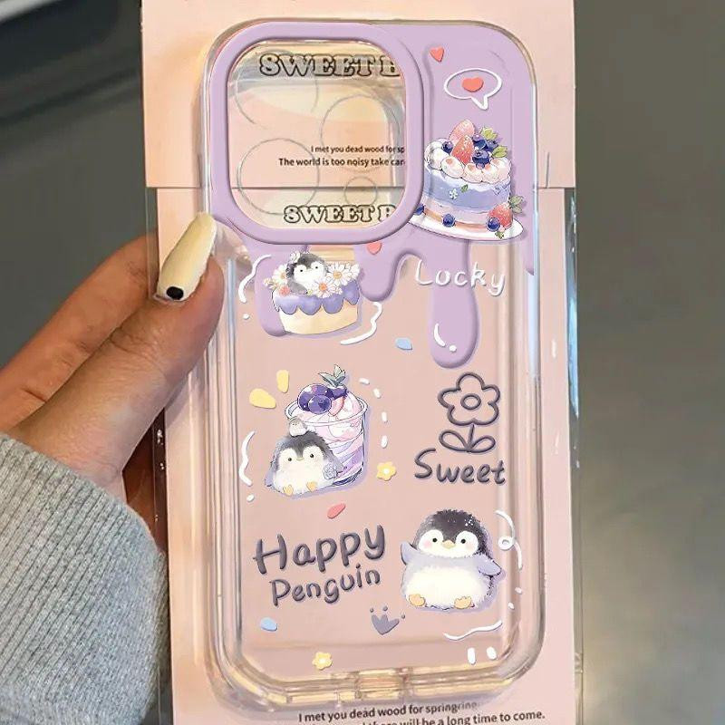 Penguin Cake Soft Fancy Case Hp Xiaomi F7 C85 C71 X7 Pro 5G X7 5G 14T Pro 15 Ultra C65 14 F6 F5 13T 