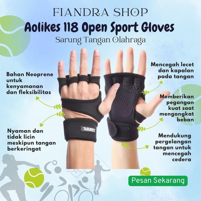 Aolikes 118 ถุงมือกันลื่น Gym Fitness GYM FITNESS ORIGINAL