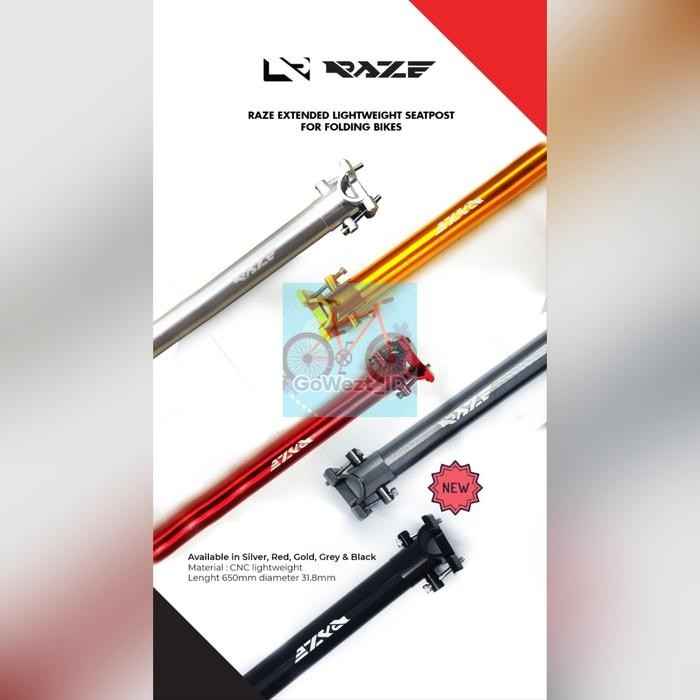 Seatpost จักรยานพับที่นั่งอาน 31.8 x 650 มม. Raze CNC Alloy Hi
