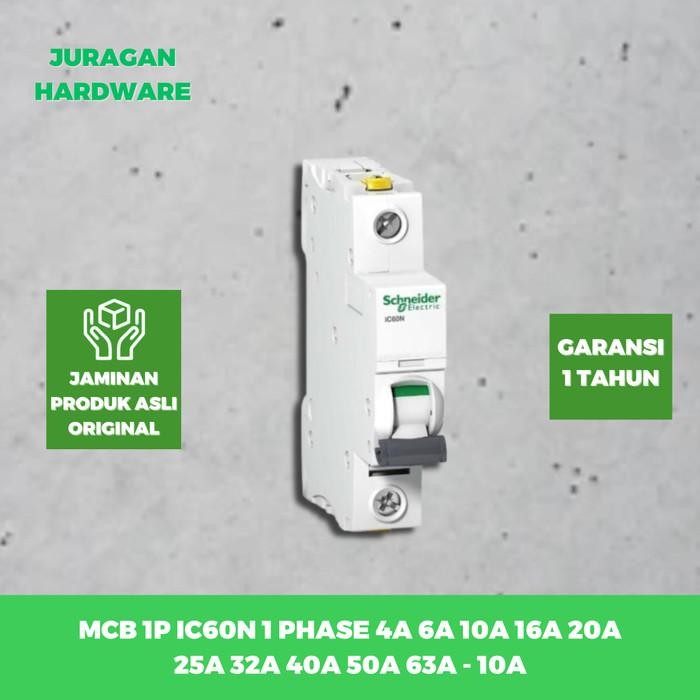 MCB 1P SCHNEIDER IC60N 1 PHASE 4A 6A 10A 16A 20A 25A 32A 40A 50A 63A INDIA