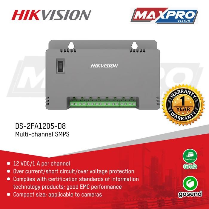 DS-2FA1205-D8 - HIKVISION POWER SUPPLY 8A 12V 8CH