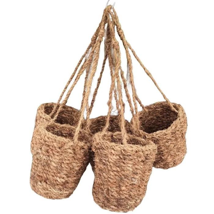 PREMIUM COCONUT FIBER FLOWER POT ORCHID COCONUT FIBER HANGING WOVEN POT
