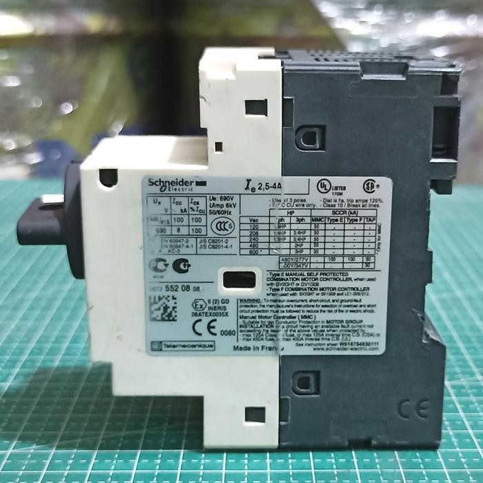 SCHNEIDER GV2-P08 2.5-4A เซอร์กิตเบรกเกอร์มอเตอร์
