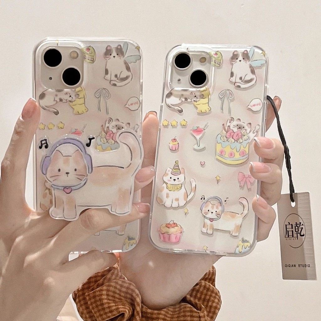 Aesthetic Star Cat Cake Case Hp Iphone 17 Pro Max 17 air 16E 15 Pro Max 11 13 Pro Max 7+ 8+ Iphone 1