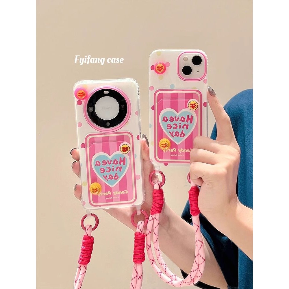 MERAH Pink Love Simple Card Holder Case Xiaomi 15T Pro F7 C85 15 14 14T M5S 11 12 Lite C65 C75 M6 F4