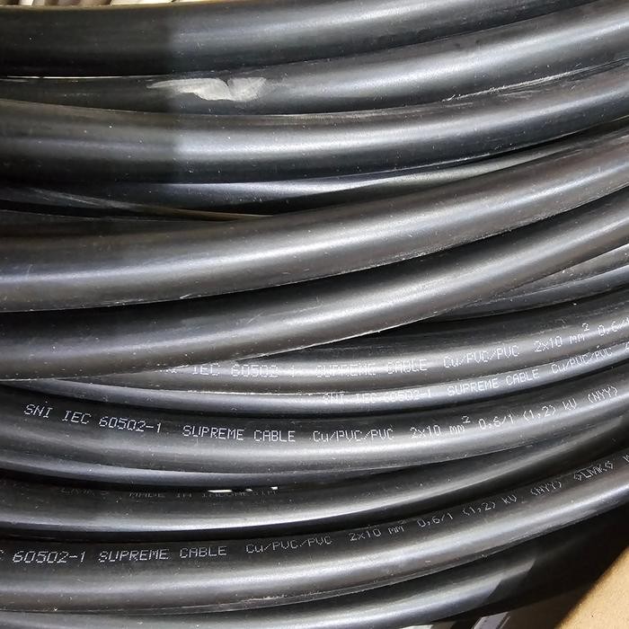 สายไฟเดี่ยวสีดํา nyy 2x10 Supreme 2 x 10 มม. ต่อเมตร
