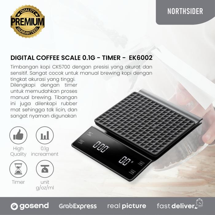 Digital coffee scale 0.1g - timer - เสื่อยาง - EK6002