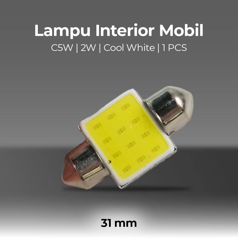 ไฟภายในรถ LED แผ่นโดมไฟ C5W 2W Cool White 1 ชิ้น - BA9S
