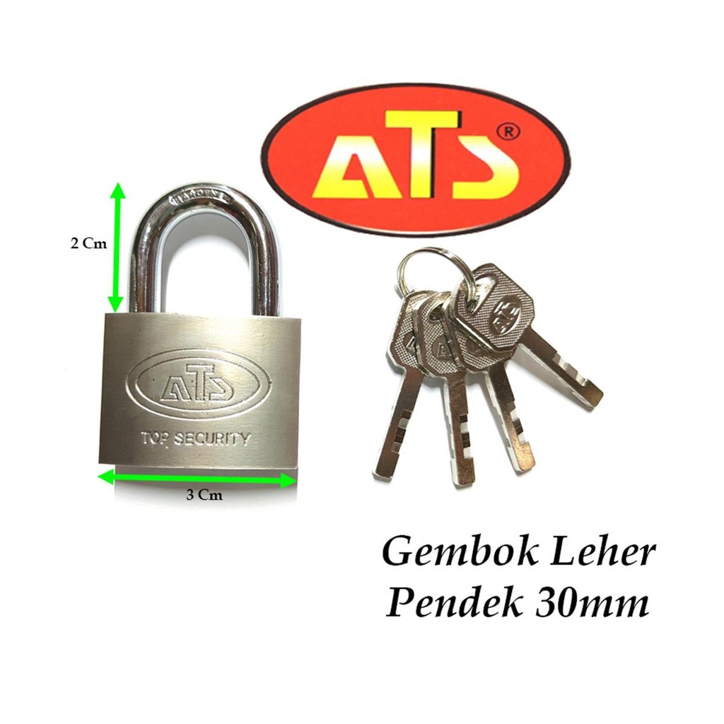 CGP WHOLESALE ATS กุญแจ 30 มม. คอสั้น แข็งแรง ทนทาน กุญแจรั้วกระเป๋าเดินทาง