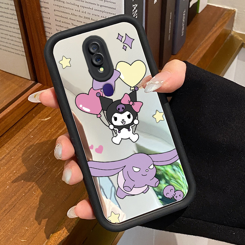 UNGU HP Casing OPPO F11 F11 Pro A9 2019 A9x Case Casing Mirror Silicone Softcase สีม่วงการ์ตูน Chara
