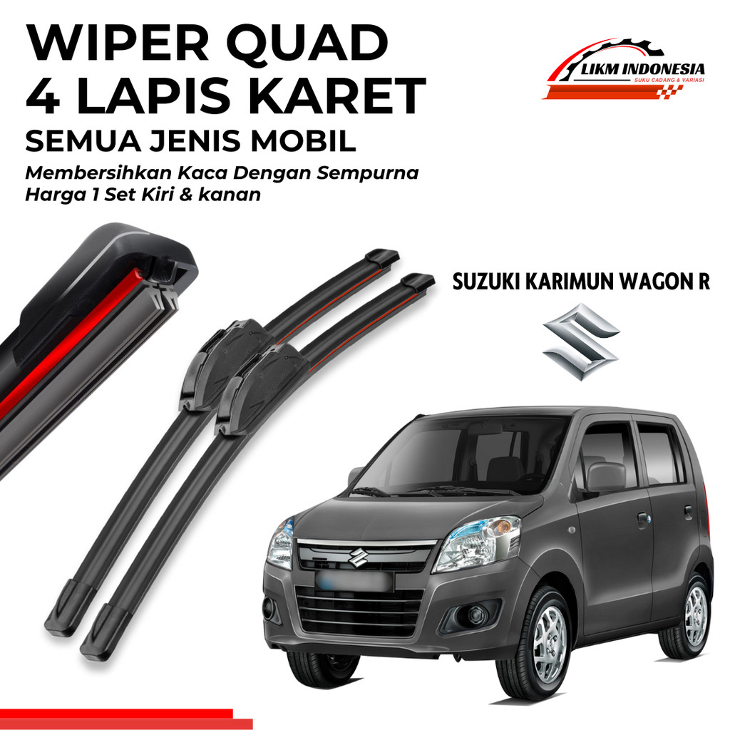Suzuki Karimun Wagon R Quad Wiper ใบมีดยาง 4 ชั้น 1 ชุดขวาและซ้าย