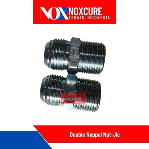 3/8" NPT x 3/8" JIC จุกนมคู่ไฮดรอลิก (MB x MJ)