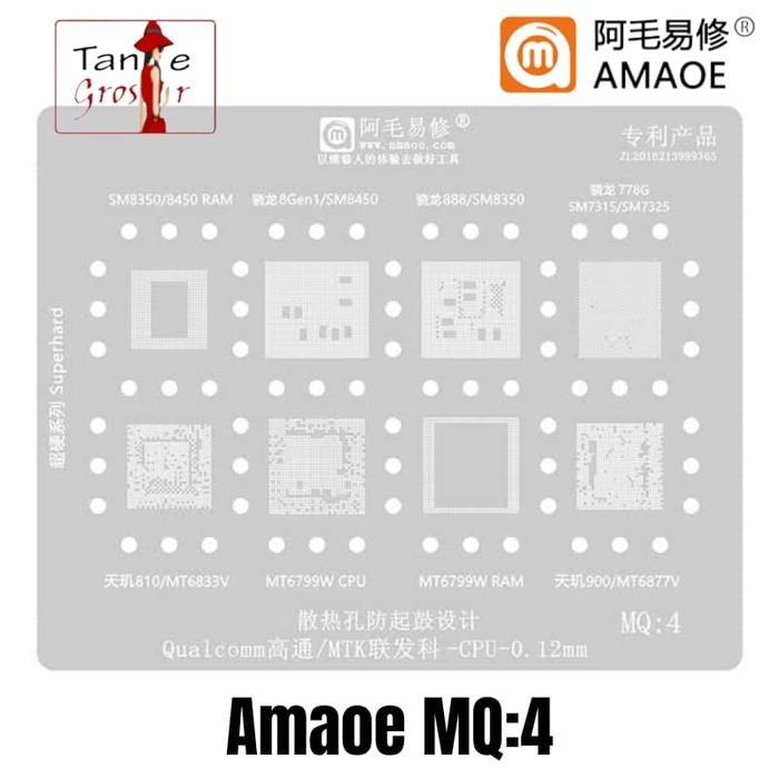 AMAOE MQ4 SM8350 SM8450 MT6799W ORIGINAL MQ 4 BGA CPU IC MOLDING PLATE