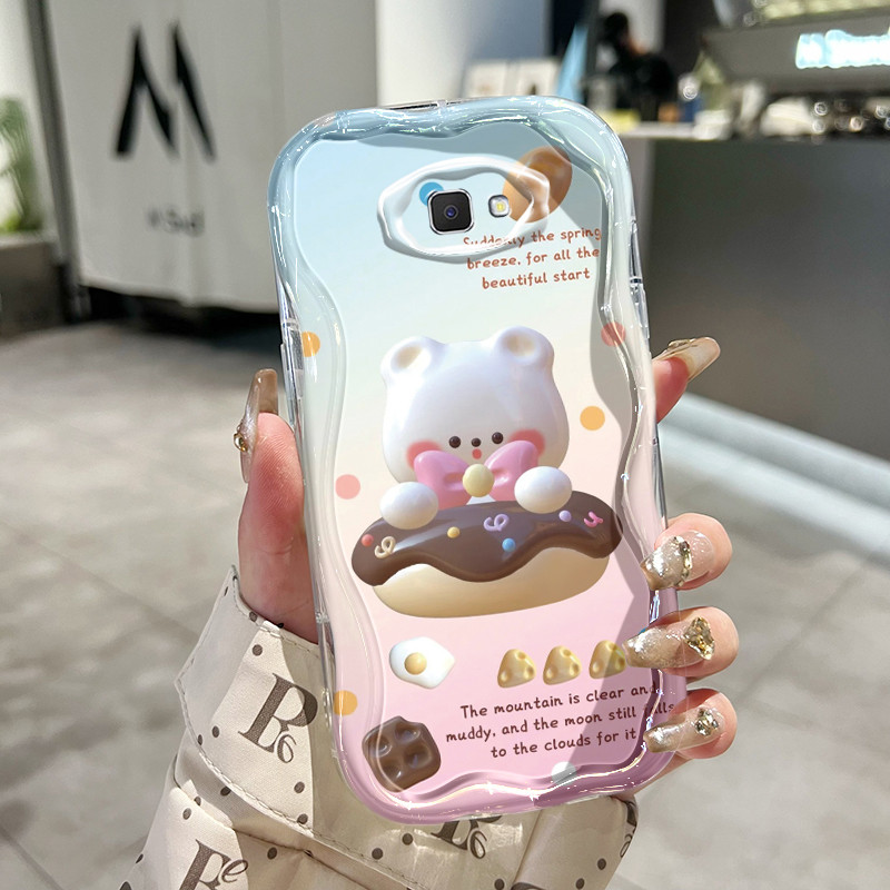 SAMSUNG HPปลอกสําหรับSamsung Galaxy J7 Prime J2 Prime J7 Prime 2 กรณีหมีรูปแบบขนมปลอกHPปลอกครีมคอนเท