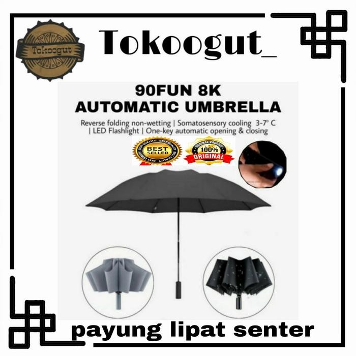 ร่มอัตโนมัติ Mi 90FUN พร้อมไฟฉาย - ร่มพับ - สีดํา