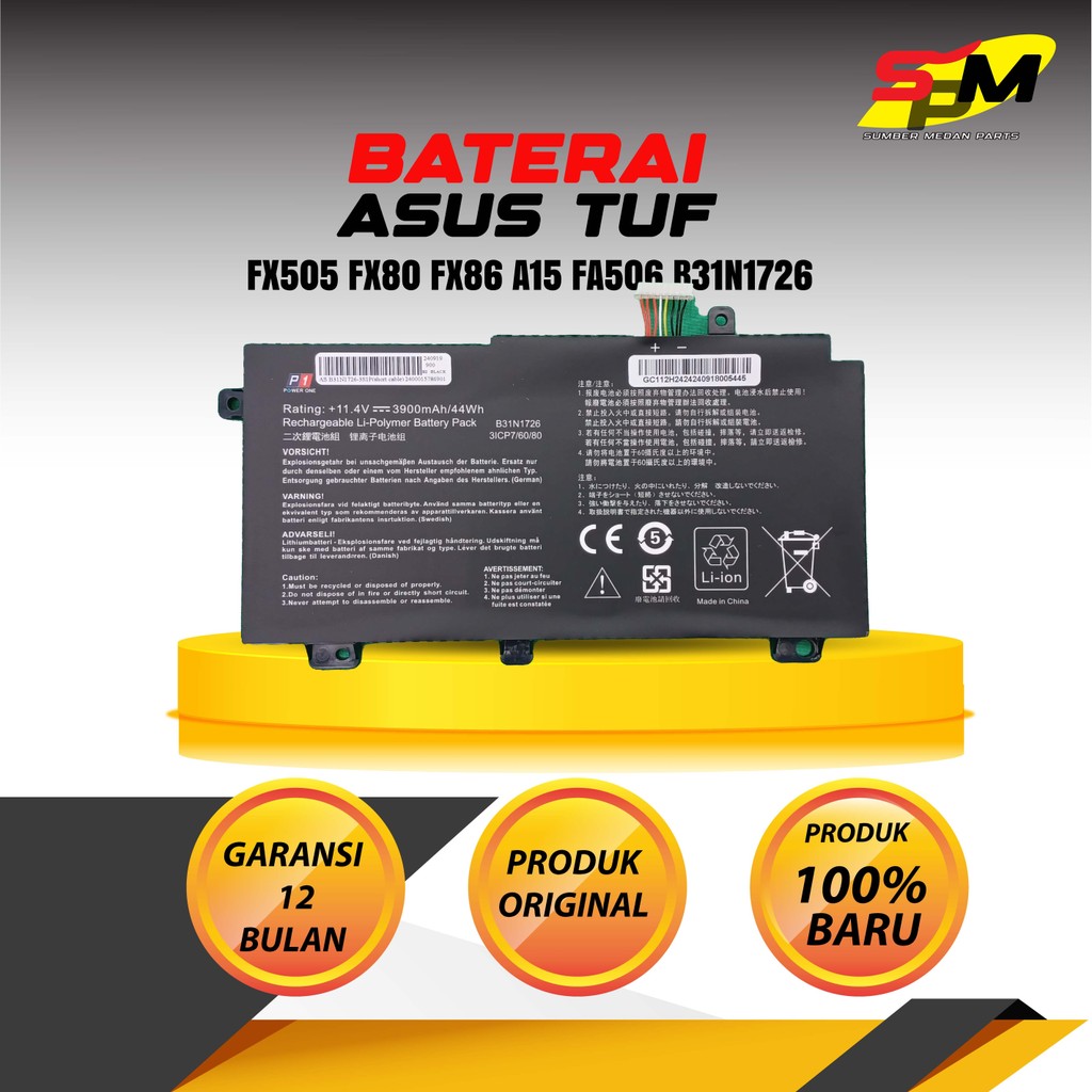 แบตเตอรี่ Asus Tuf FX505 FX80 FX86 A15 FA506 B31N1726