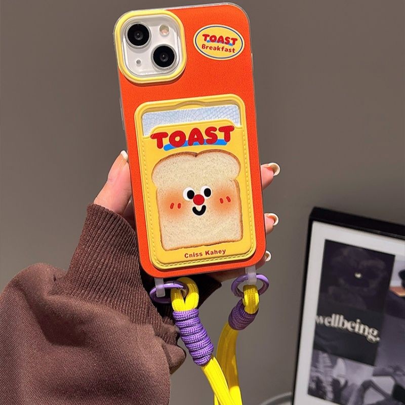 น่ารัก Creative Toast Simple Card Holder Case Samsung 0 A37 A57 5G A07 A17 A56 A36 A26 A16 A06 5G A0