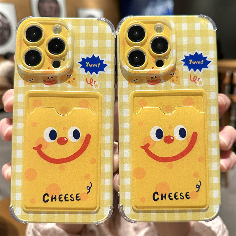 Smiley Face Simple Cartoon Card Holder Case Samsung 0 A37 A57 5G A07 A17 A56 A36 A26 A16 A06 5G A32 