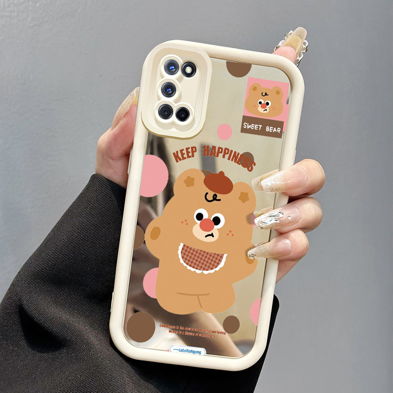 OPPO A52 OPPO A72 OPPO A92 Case Small Brown Bear Case HP Mirror Case Softcase Silicone Protection