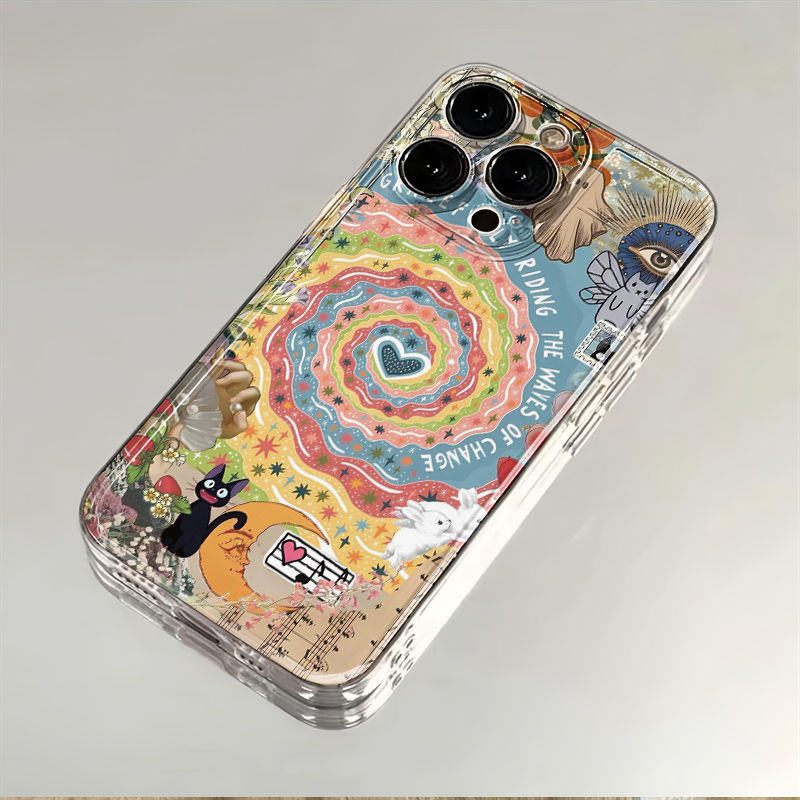 สีเหลืองครีมVortex Of LoveสีกรณีHp Samsung S25 Fe S25 Plus S25 Ultra S22 Ultra Note 20 Ultra M15 S24