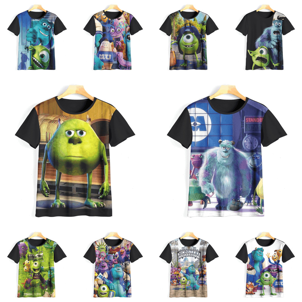 Cool Monster Inc 3D เสื้อยืด Monster Inc แอนิเมชั่นเสื้อยืด Monster Inc เสื้อผ้าสําหรับเด็กอายุ 1-12