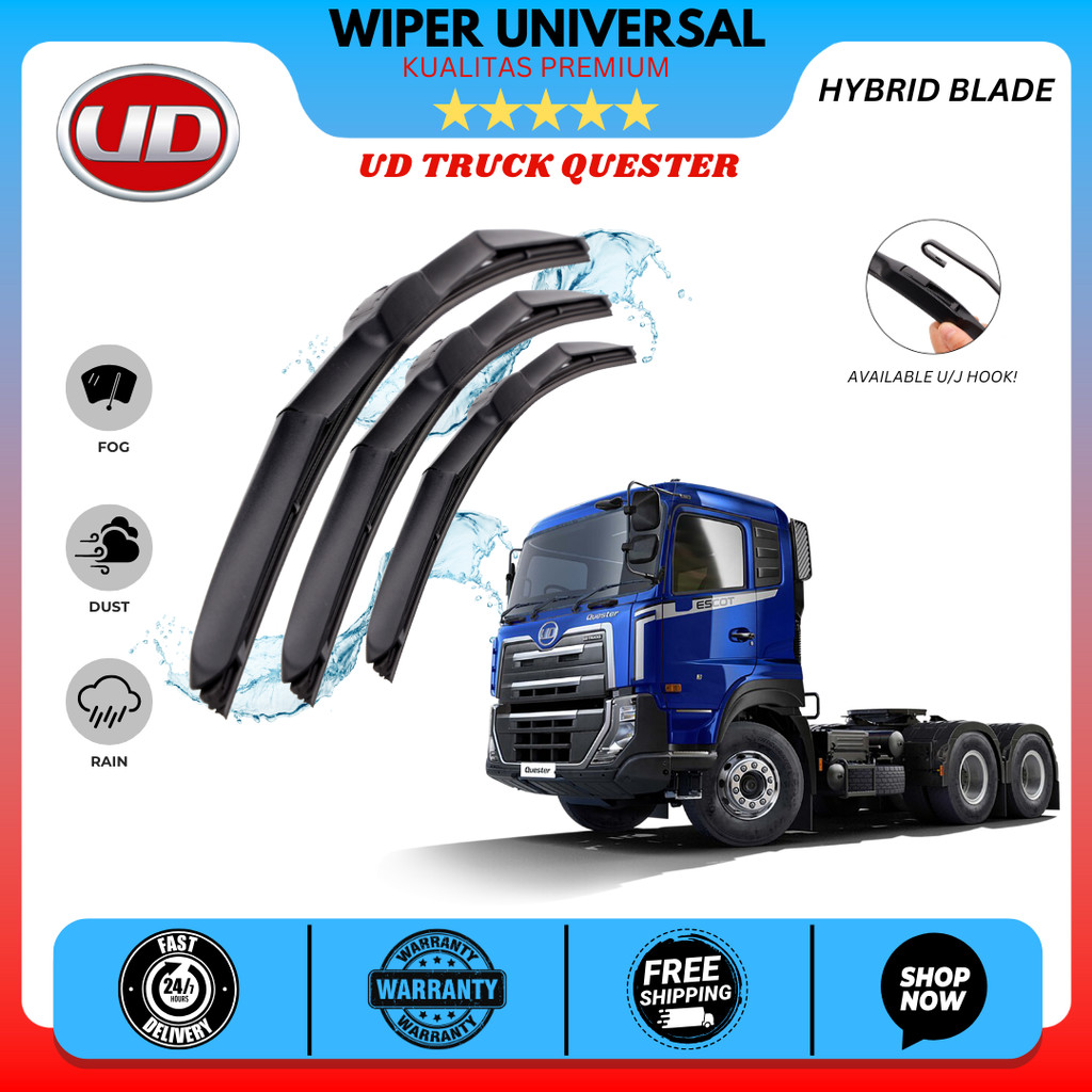 UD Trucks Quester Hybrid Wiper สําหรับกระจกรถยนต์ หนึ่งคู่ ซ้ายและขวา