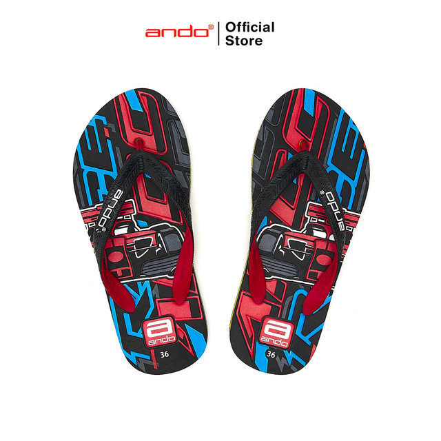 MERAH Ando รองเท้าแตะวัยรุ่น Aoshi อย่างเป็นทางการ - สีดํา/แดง