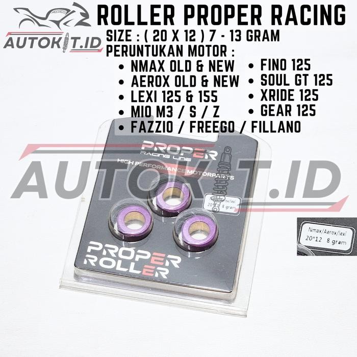 ROLLER PROPER RACING 7 - 13 GRAM NMAX, AEROX, LEXI, MIO M3 SZ, FINO SOUL GT X RIDE 125, GEAR 125,