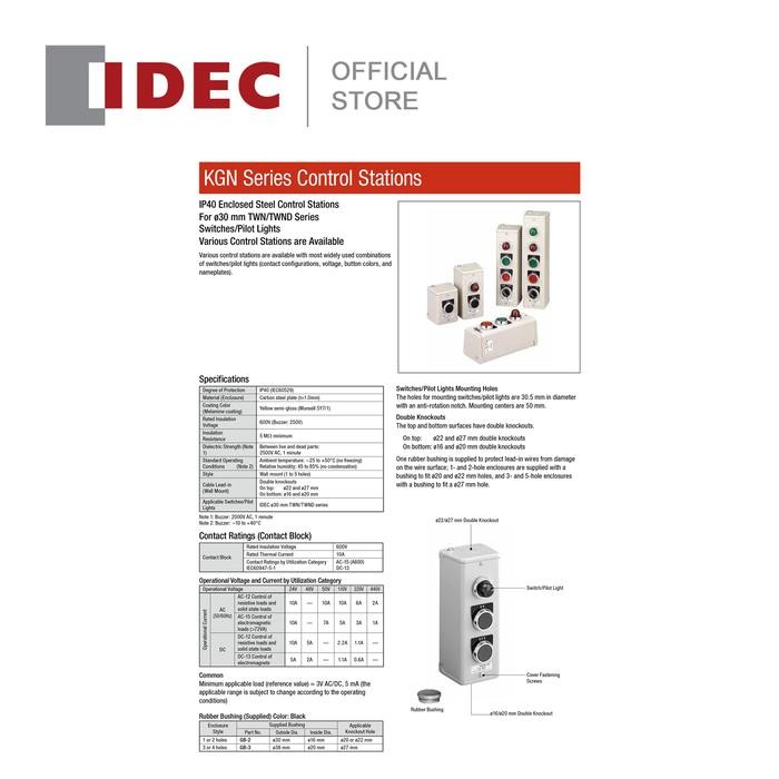 IDEC KGN111Y กล่องควบคุม 30mm 1 รู
