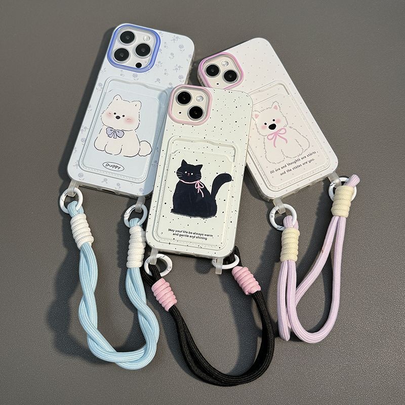 Candy Simple Cat Dog Card Holder Case Hp Redmi Note 14 4G 5G Pro Plus Note 8 9 9S 12 Pro Max 10 10S 