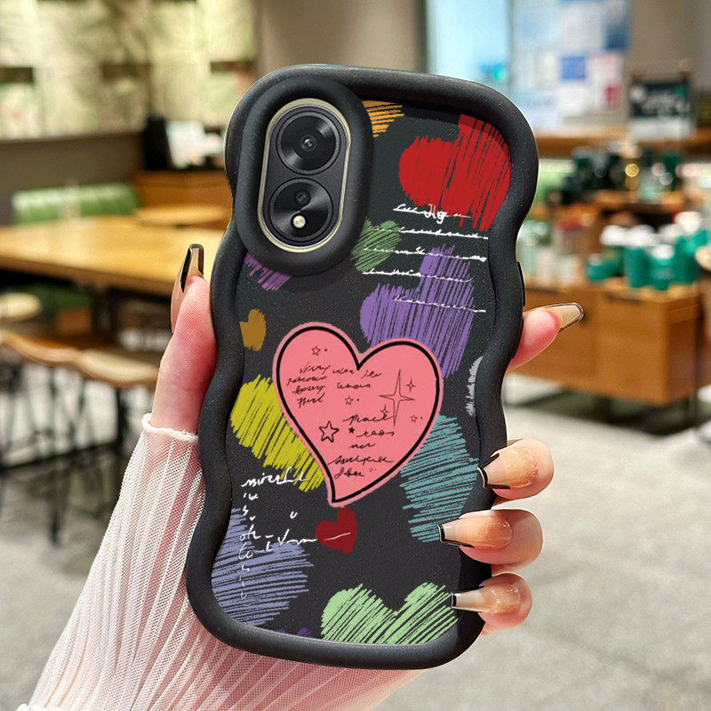 ปลอกสําหรับ OPPO A18 A38 กรณีปลอก Emoji daisy กระเป๋า HP เคสป้องกันซิลิโคน Softcase Macaron ปลอก