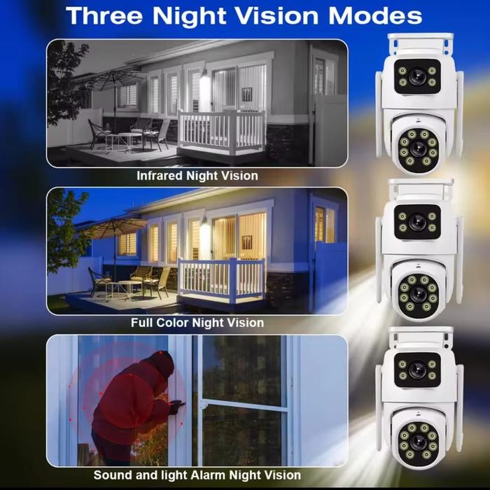 Icsee Ip กล้องเลนส์คู่ 16Mp Cctv Wifi กันน้ํากลางแจ้ง