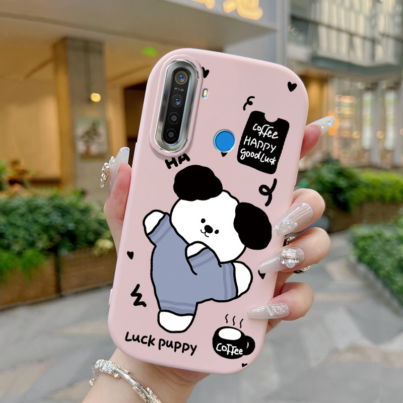 HP เคสโทรศัพท์สําหรับ Realme 5 5i 5s 6i C3 C3i กรณี Happy Puppy ยืดหยุ่นกรณี softcase นุ่มเนื้อซิลิโ