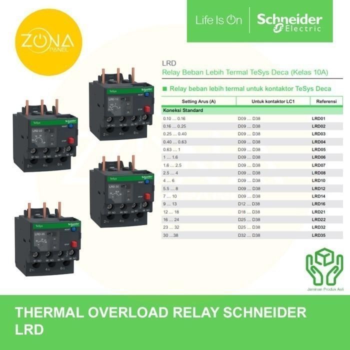 Best Thermal Overload Relay Schneider Lrd07 Lrd 07 1.6-2.5A ใหม่เดิม