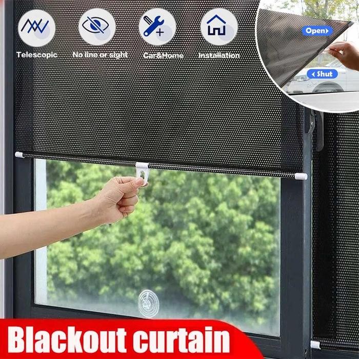VFTD Roller Blind Glass Window Curtain Stick-on Home Office Curtain 50X125Cm