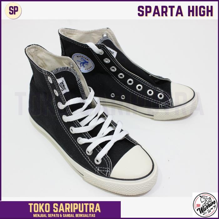 WARRIOR SPARTA HIGH LOW SHOES / WARRIOR HIGH SHOES SHOES SHOES รองเท้าลําลองสีดํา