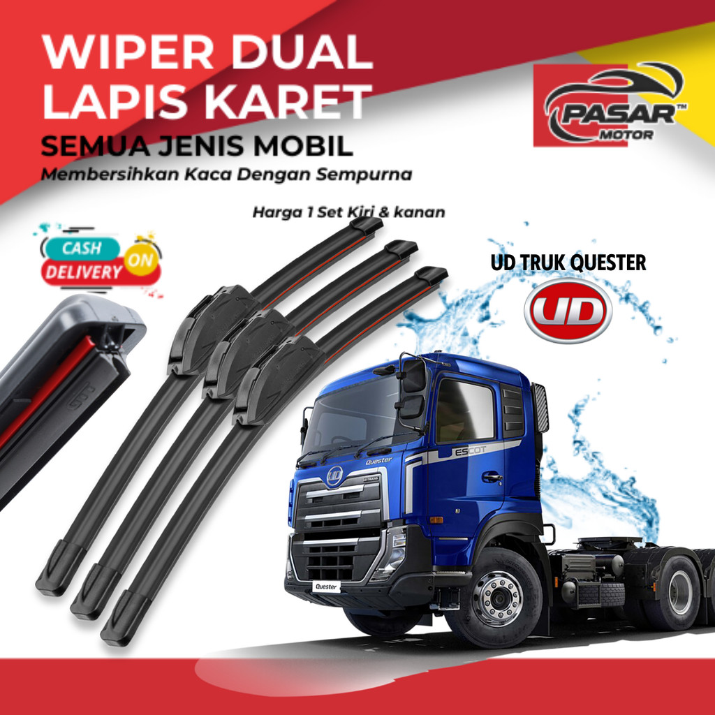 UD Trucks Quester Premium Wiper น้ํายาทําความสะอาดกระจกรถยนต์ยางคู่ 1 ชุดซ้ายและขวา