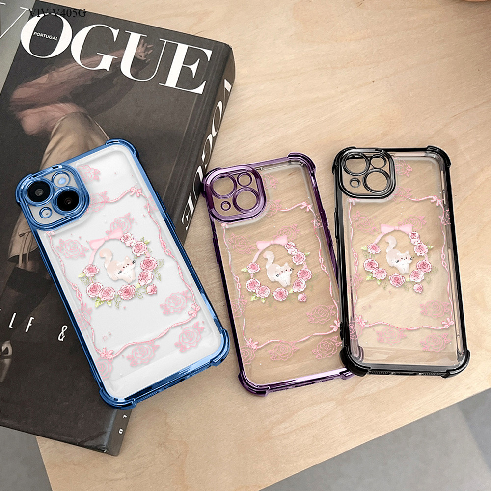 VIVO V40 V15 Lite 4G 5G กรณีการ์ตูนปลอก Hp Kesing ป้องกันเลนส์ S3-0800