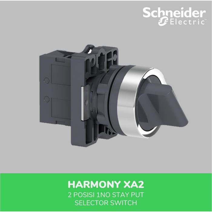 สวิตช์เลือกไฟฟ้า Schneider XA2 22 มม. 2 ตําแหน่ง 1NO XA2ED21