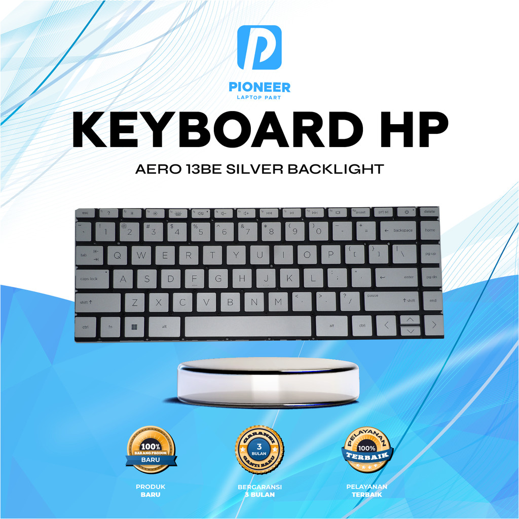 คีย์บอร์ดเรืองแสง HP Aero 13be Silver