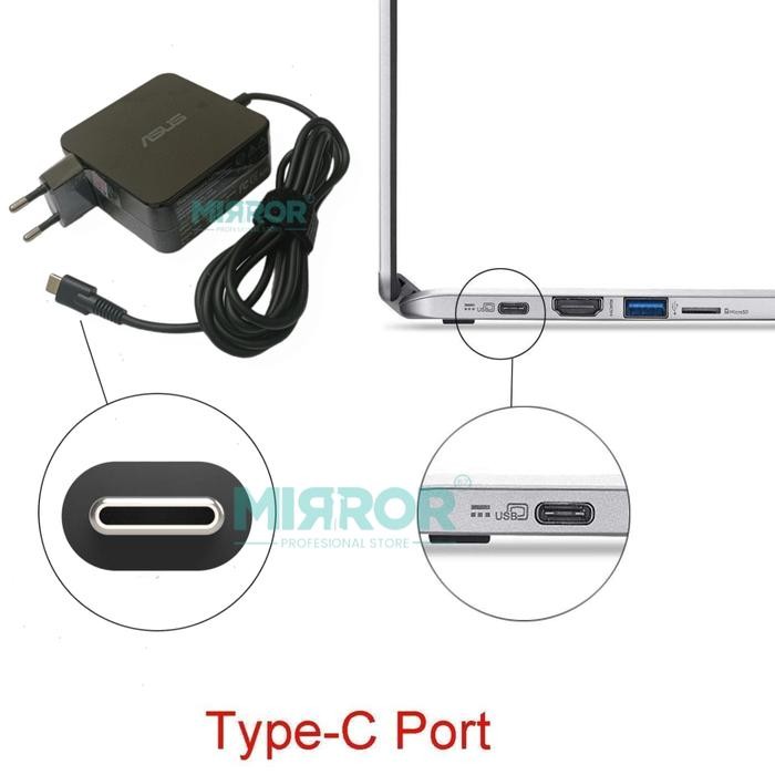 Asus 65W USB Type C อะแดปเตอร์แล็ปท็อป 20V 3.25A/15V-3A/12V-3A/9V-2A/5V-2A