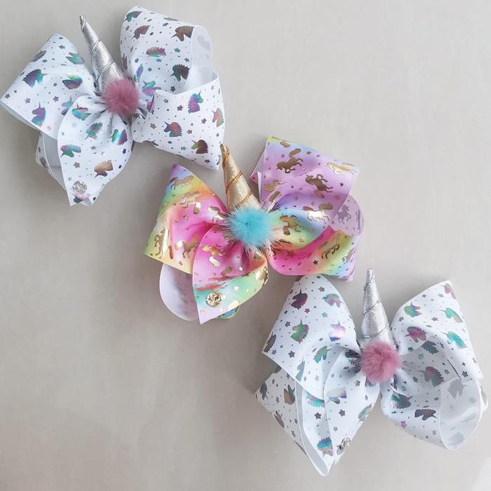 Jojo Siwa Unicorn Bow Clip คลิปแฮนด์เมดเด็กผู้หญิง