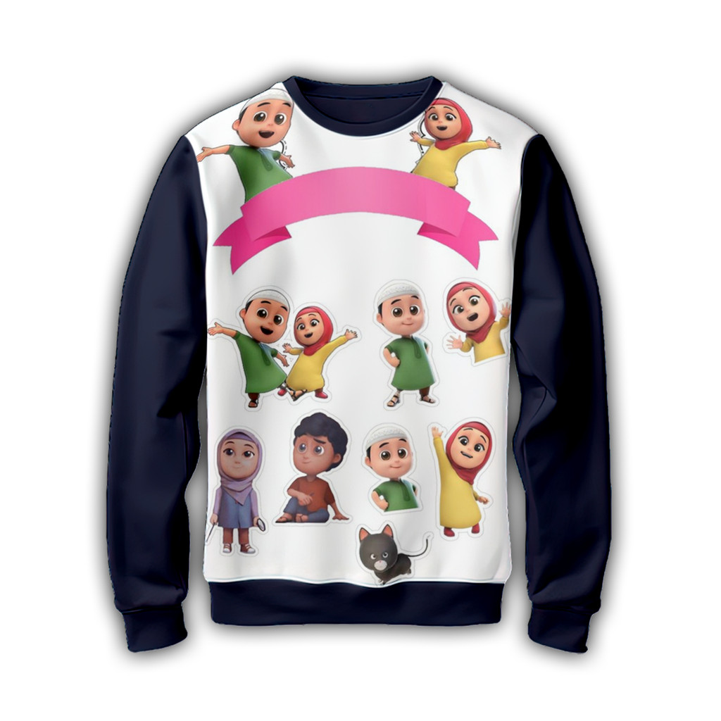 Nusara เสื้อแจ็คเก็ตเสื้อกันหนาวเด็ก Super Hero การ์ตูนแอนิเมชั่นฟิล์ม S3 Crewneck สกรีนลายที่ผสมผสา