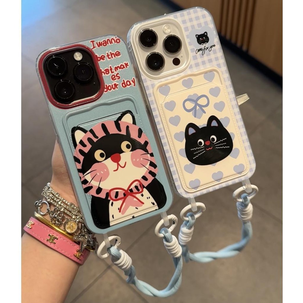 การ์ตูน Love Cat Card Holder Case Xiaomi 15T Pro F7 C85 15 14 14T M6 F4 F5 12T 13T Pro M5S X5 X6 C65