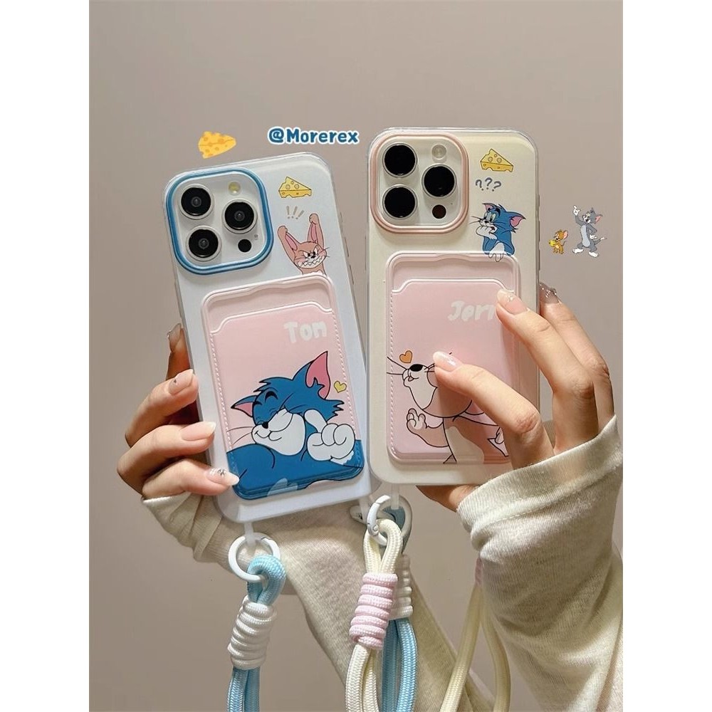 Tom and Jerry Candy Card Holder Case Oppo A6 A6X A6S A6 Pro 5G A5i Pro A5 2025 14 14F A3X A3 11F 4G 