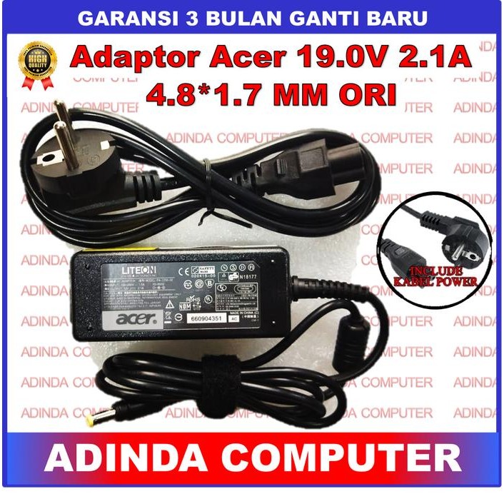 Acer Z476 Series 19V - 2.1A DC 4.8*1.7 มม. 40W อะแดปเตอร์ชาร์จ